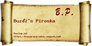 Buzás Piroska névjegykártya