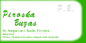 piroska buzas business card